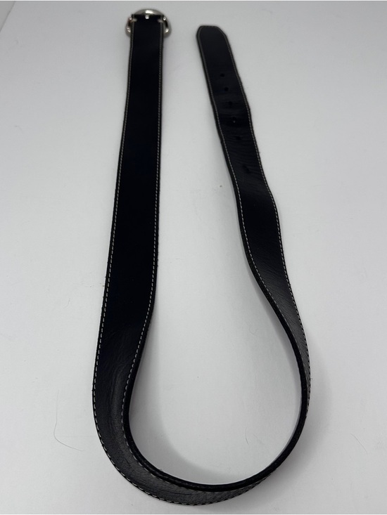 Cole Haan Black Leather Belt, Solid Brass Buckle, Made in Italy, Blokecore - Picture 3 of 9